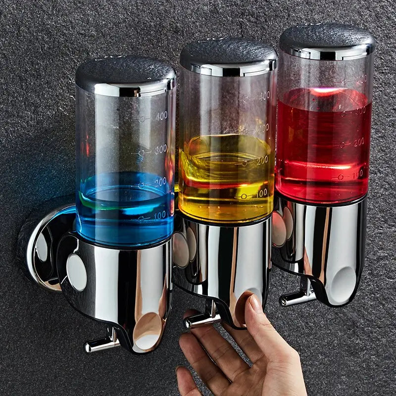 Single/Double/Triple500Ml Soap Dispenser Wall-Mount Shower Bath Shampoo Dispenser Liquid Soap Container Soap and Gel Dispenser