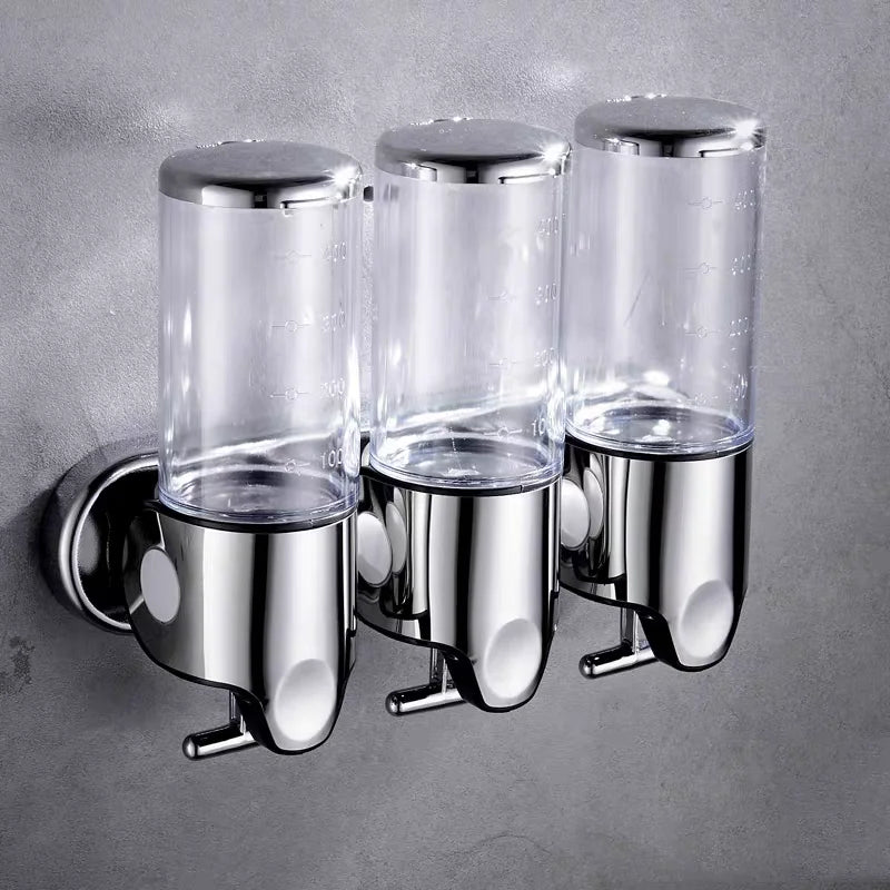 Single/Double/Triple500Ml Soap Dispenser Wall-Mount Shower Bath Shampoo Dispenser Liquid Soap Container Soap and Gel Dispenser