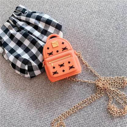 3D Luxury Silicone Earphone Protection Cases for Airpods 1 2 Diagonal Bag Headset Cover with Metal Chain